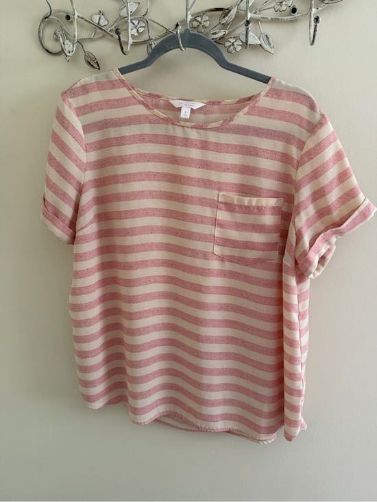 LC Lauren Conrad Tops - LC Lauren Conrad Pink & Cream Striped Pocket Tee Blouse